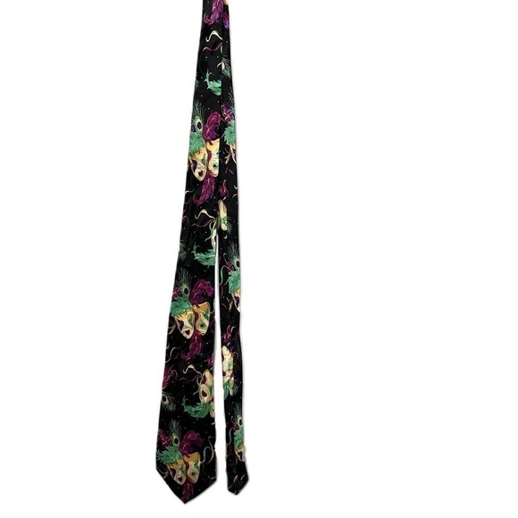 Vintage Steven Harris Handmade Mardi Gras Men's Tie - Picture 3 of 4